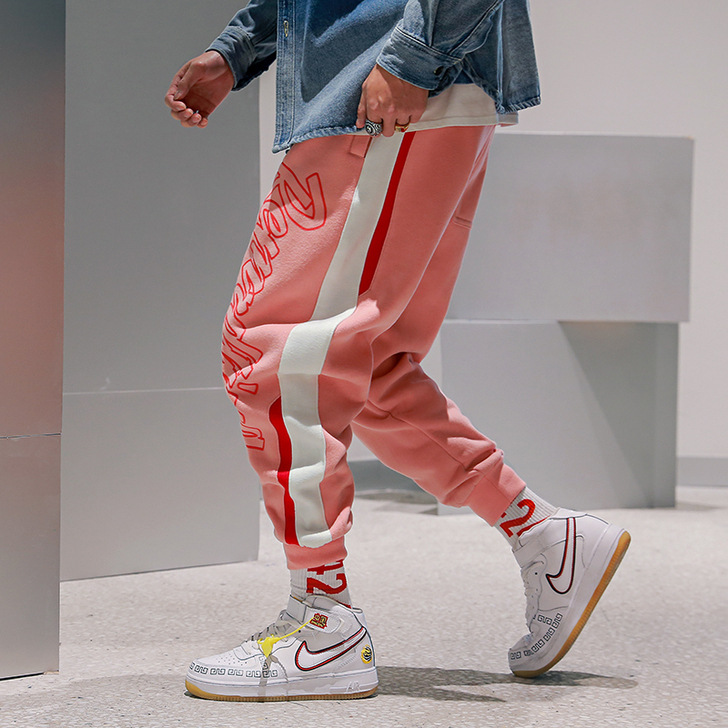 加绒秋冬款男士宽松运动裤休闲嘻哈哈伦裤卫裤...