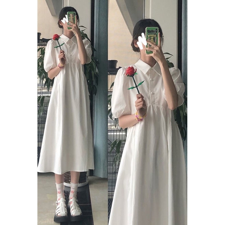 白色连衣裙子女夏天2020年新款超仙森系温...