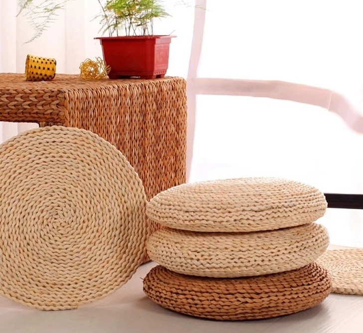 草编蒲团手工玉米皮瑜伽打坐飘窗蒲团坐垫日式...