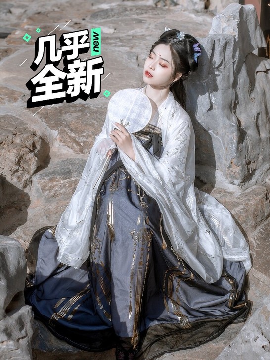 艺缕汉服 黑云鹤 大袖衫