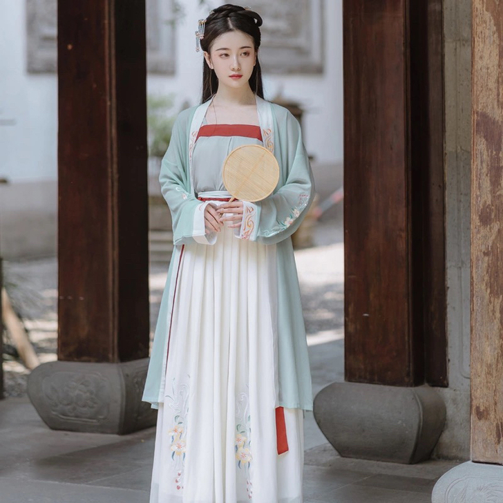 【芙蓉】茗月萱原创汉服女宋裤裙褙子四件套日...