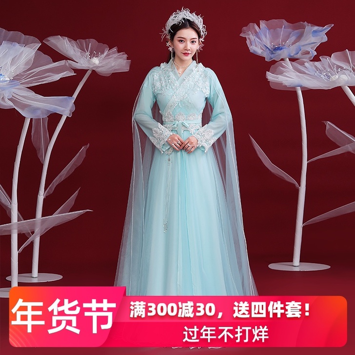 古装汉服女中国风超仙气襦裙飘逸古风学生合唱...