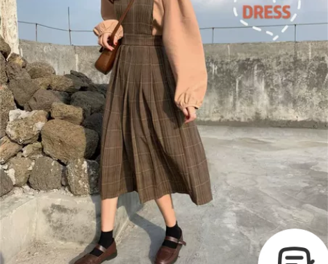 背带裙女秋冬ulzzang学院风法式百搭格...