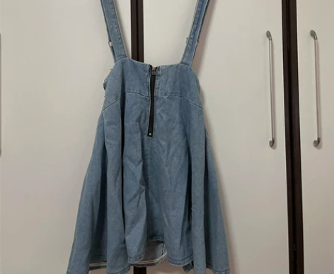 牛仔背带裙均码 压皱了 发出可熨 有松紧 ...