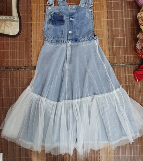 25清了牛仔背带裙女新款气质洋气时髦别致独...