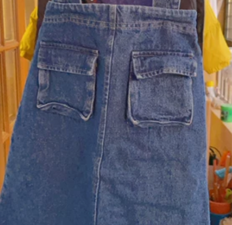 韩国进口牛仔裙 背带裙 几乎全新 可穿时间...