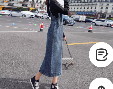 背带裙 背带连衣裙牛仔女夏季2022新款梨...