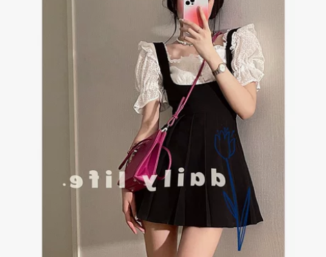 甜辣风法式气质显瘦小黑裙连衣裙2021新夏...