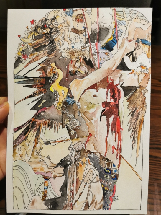 手绘 临摹 水彩 16k