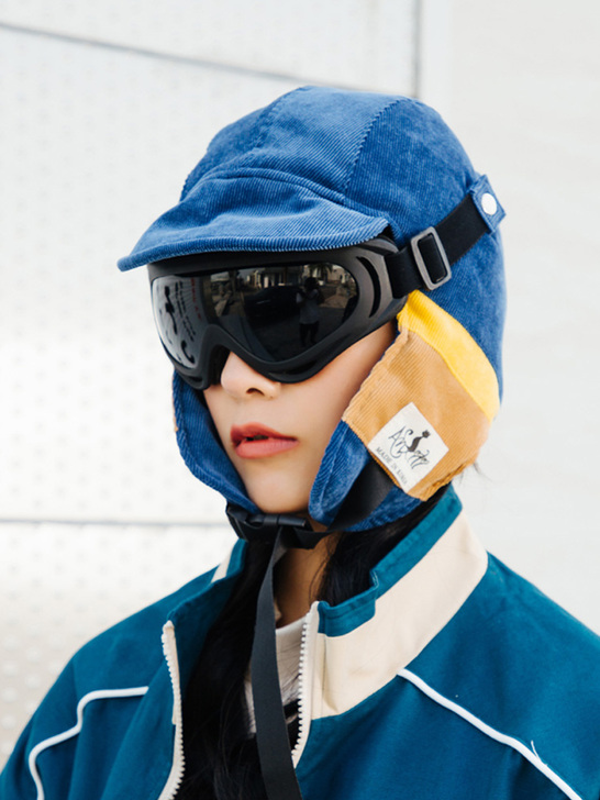 ins风飞行员眼镜雷锋帽子女冬天加厚防风护...