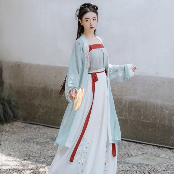 【芙蓉】茗月萱原创汉服女宋裤裙褙子四件套日...