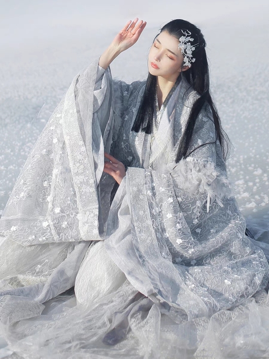 司南阁【雪女】L码 汉服宋制女款交领一片式...