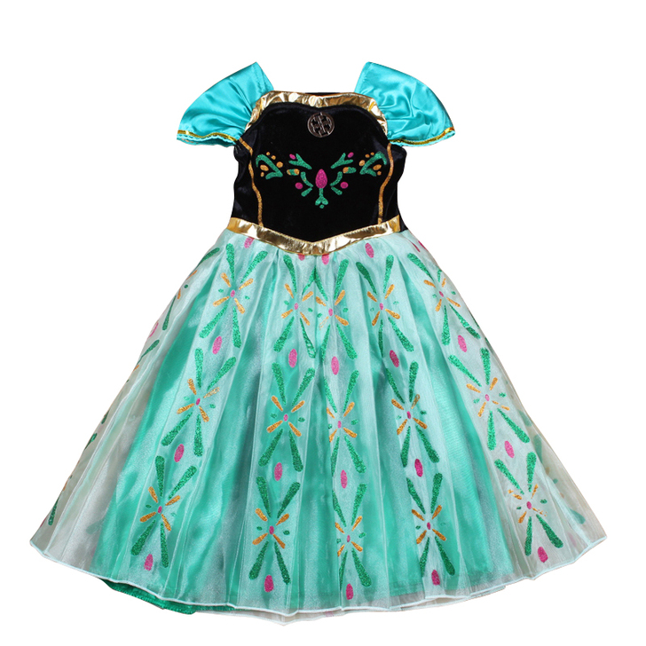 COSPLAY冰雪奇缘儿童演出公主裙女童连...