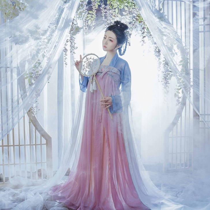 月莺 桑谣记原创汉服 一片式穿孔 齐胸衫裙...