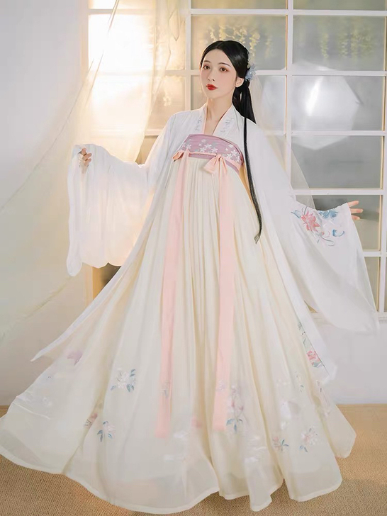 韶华倾 墨子研原创汉服女齐胸齐腰襦裙重工刺...