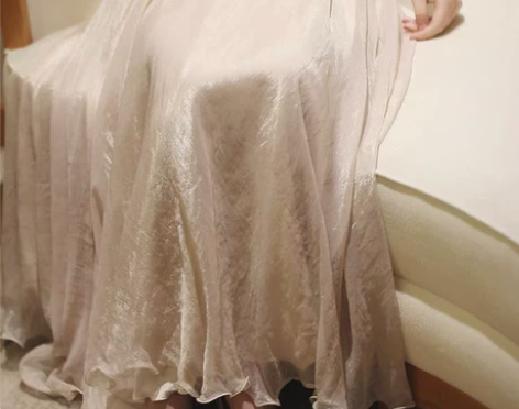 全新 网红同款飘飘仙子光泽超仙女大摆裙显瘦...