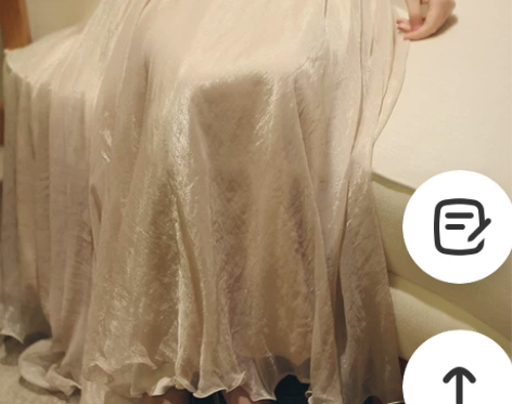 温柔金丝双层雪纺大摆裙闪闪光泽仙女飘逸半身...