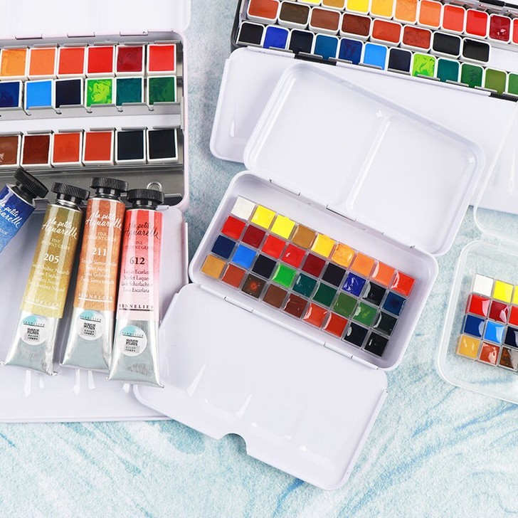 进口法国申内利尔36色固体水彩颜料分装学院...