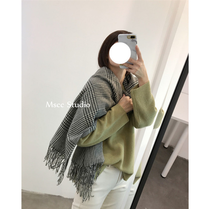 特Mscc.2018冬东大门 黑白千鸟格大...