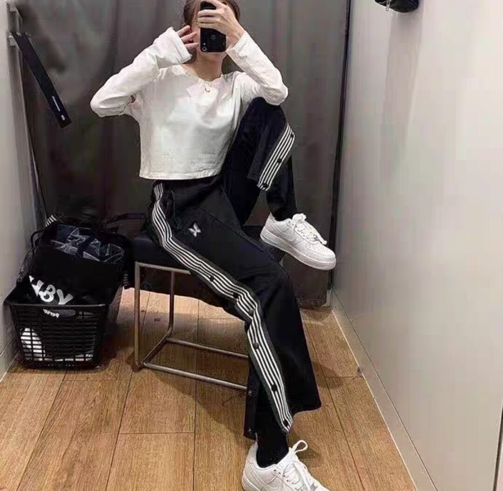 NEEDLES侧边排扣蝴蝶刺绣织带复古休闲...