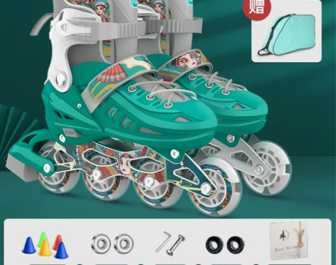 【开学价】斯威溜冰鞋儿童轮滑鞋初学者男孩男...