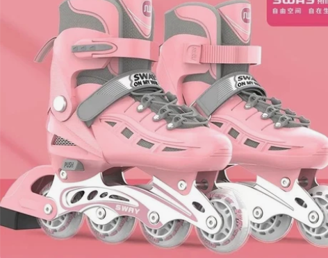 斯威溜冰鞋儿童全套装初学者旱冰滑冰鞋男孩成...
