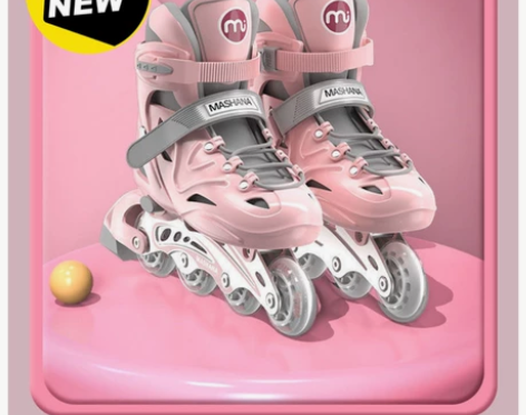 【全新】溜冰鞋儿童初学者全套装旱冰轮滑鞋男...