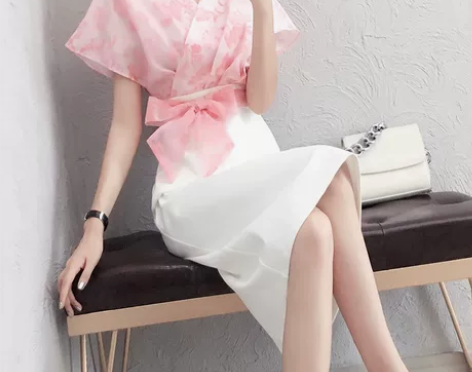 职业装气质女神范v领连衣裙女夏2021新款...