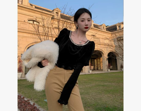 鹭青一【中古重磅】赫本风连衣裙女冬复古设计...