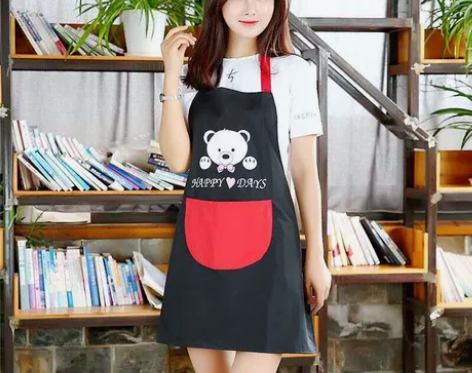 全新包邮可擦手围裙女家务厨房防水防油污围腰...