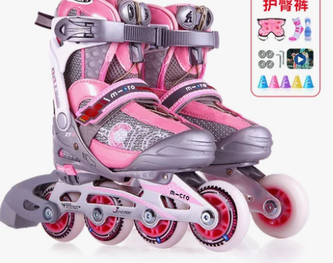 瑞士m-cro溜冰鞋儿童轮滑鞋套装专业男女...