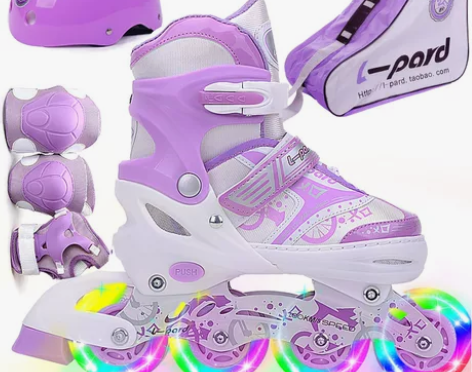 捷豹溜冰鞋儿童 轮滑鞋滑冰鞋旱冰鞋 初学者...