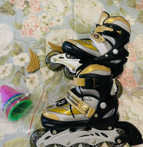 捷豹轮滑鞋儿童溜冰鞋女童初学者滑冰旱冰鞋男...