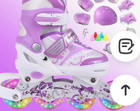 捷豹溜冰鞋儿童全套装男女旱冰鞋滑冰鞋直排轮...