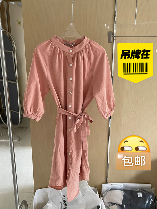 收腰绑带甜美连衣裙