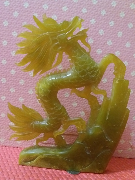 岫玉岫岩玉玉雕玉器玉石腾龙摆件288元，尺...