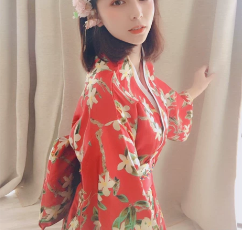 全新 日本和服 送木屐和手提袋 和服浴衣游...