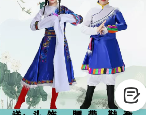 藏族舞蹈服装演出服儿童秋季西藏走秀藏式衣服...