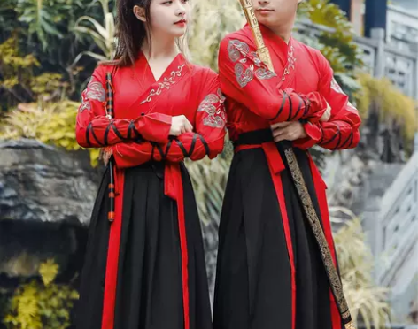 日常改良汉服L码上衣和裙子各一件，公司表演...