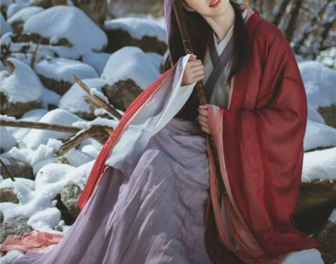 红颜魏晋风传统汉服女幻色雪纺交领襦裙大袖衫...