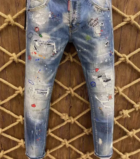 破洞牛仔裤 破洞牛仔裤修身2021春夏新款...