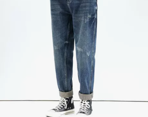 牛仔裤 裤子牛仔裤男款宽松直筒秋季潮百搭刮烂休闲男士长裤潮牌...