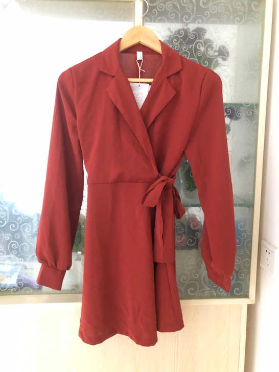 绑带长袖连衣裙韩国 dodo sunny家的