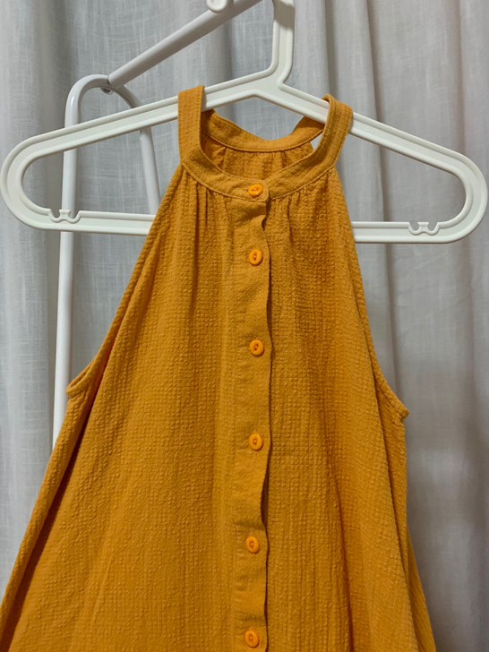 文艺风姜黄色连衣裙 是夏天的感觉没错了!