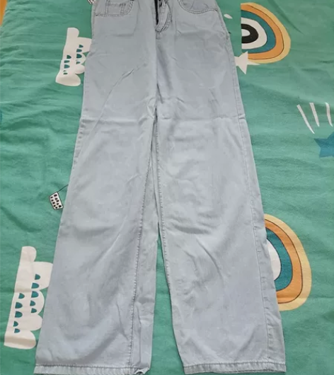 全新m码冰丝阔腿牛仔裤 全新仅试穿 购买两...