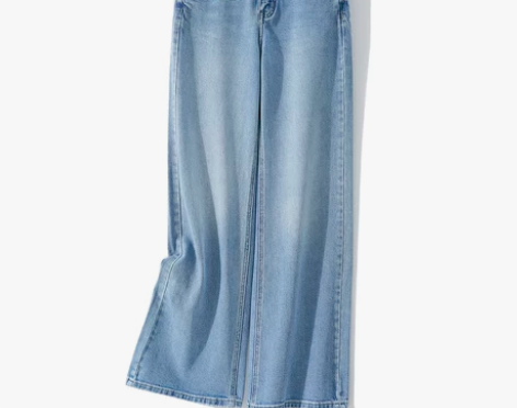 苏家高个子拖地直筒裤女高腰阔腿牛仔裤202...