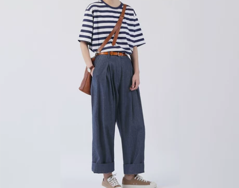 「边缝」日系牛仔裤女2021年新款纯棉高腰...