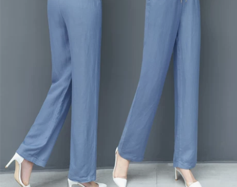 阔腿裤女2019夏季新款薄款天丝牛仔裤女宽...