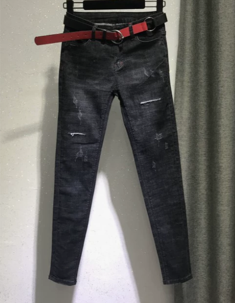 牛仔铅笔裤 铅笔2022秋季女裤弹力紧身裤...