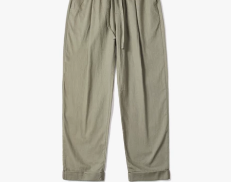 沾酱 松紧腰透气九分棉麻裤男 轻薄工装裤...